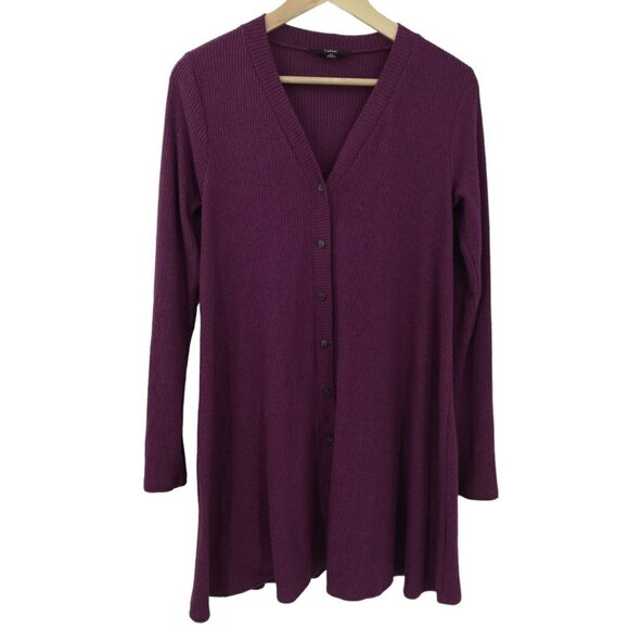 Lulus Sweet Comfort Long Sleeve Button Front Swing Ribbed Sweater Dress Size XS - Picture 1 of 11